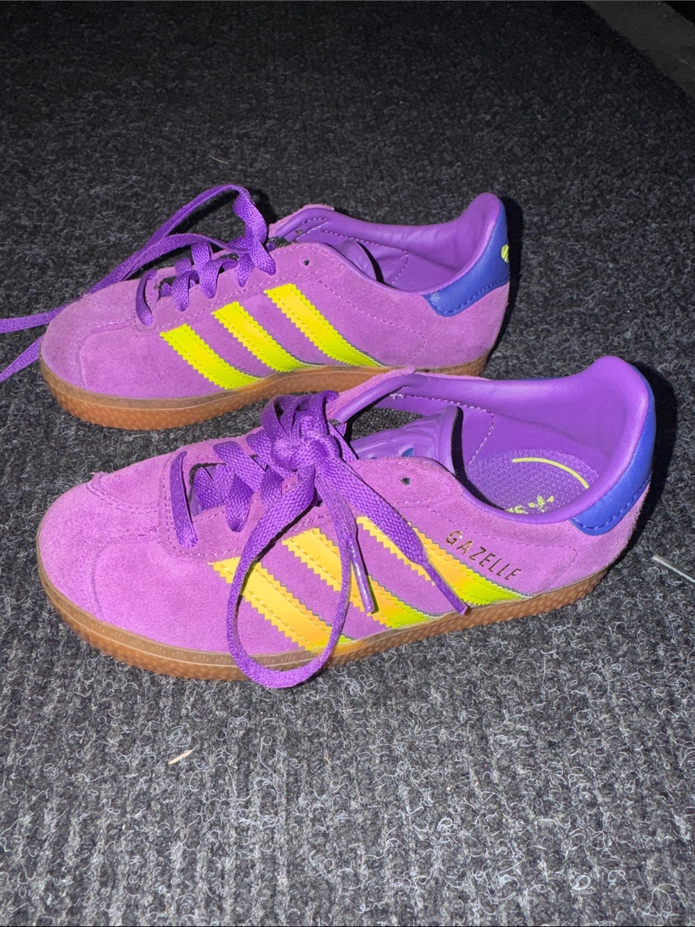 Adidas Toddler Purple Yellow Gazelle Sneakers